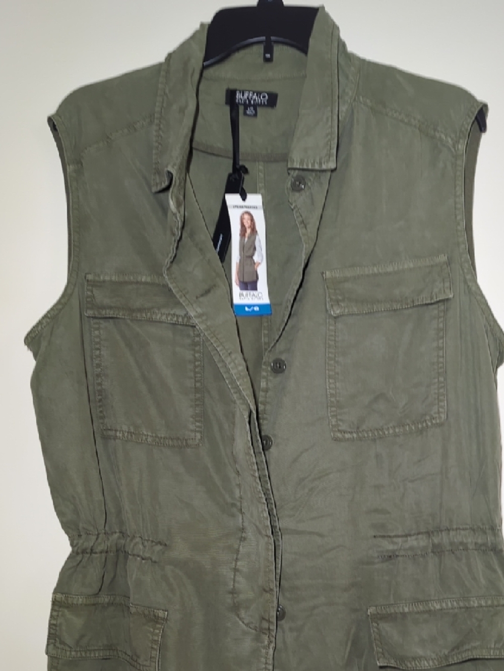 Buffalo David Bitton Olive Utility Vest - Picture 2 of 7